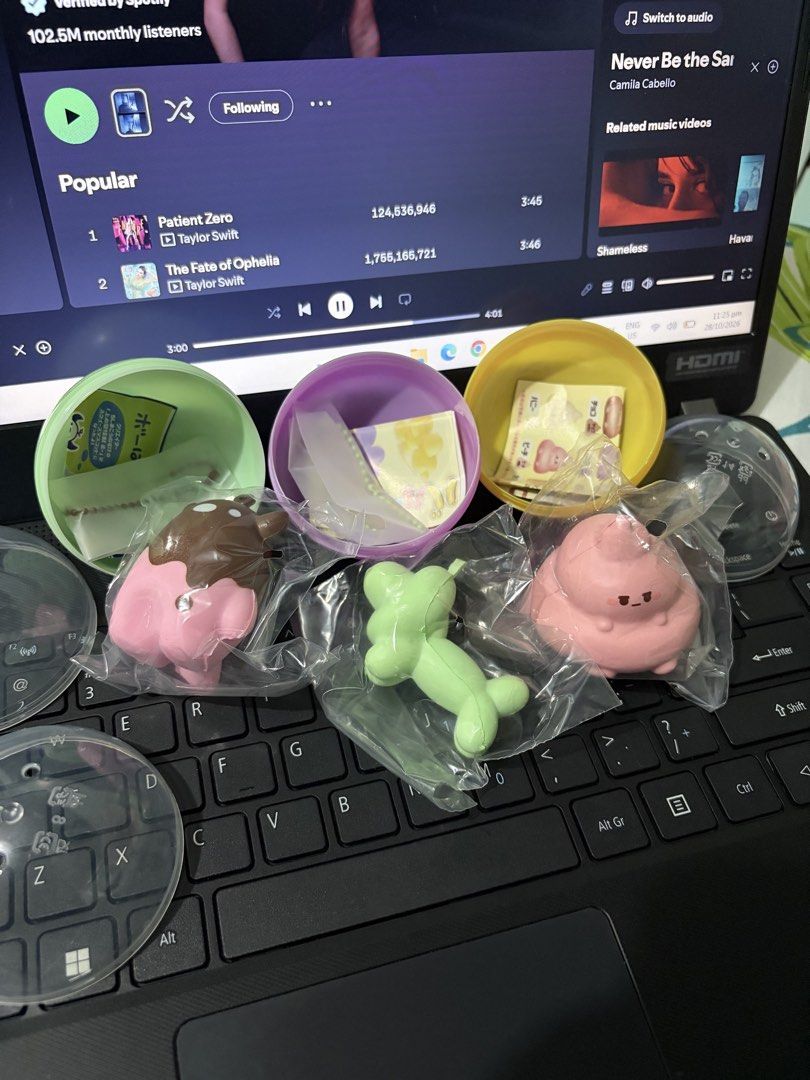 IBloom Gachapon Squishies (Category: Designer & Blind Box Toys) located in Bulacan. Submitted by whatda.elle (Listing ID 1470933580, Image 2). Description: - Cute Ibloom mini squishy toys in assorted designs and colors - Pulled straight from blind gacha (comes with original capsule, ballchain, and character leaflet) - Soft and squishy texture, perfect for stress relief or desk display - Sealed in plastic wrap for hygiene - Available to buy as a s