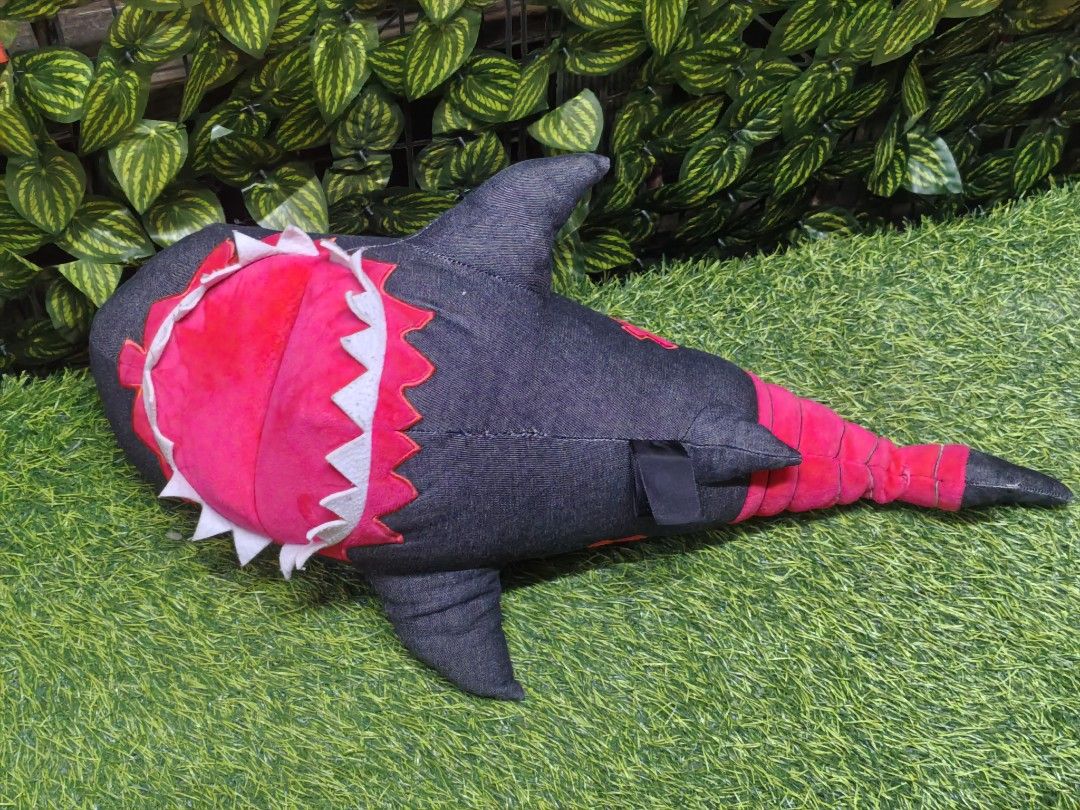 Identity V Shark Plush Toy approx 60cm (Category: Plushies & Soft Toys) located in Paranaque City. Submitted by furugiyafinds (Listing ID 1471056232, Image 2). Description: - Official Identity V shark plush merchandise - Dark grey denim body with vibrant pink and white details - Signature cross stitching on the side and tail - Features clean official fabric tag - Great collectible item for fans of the game.