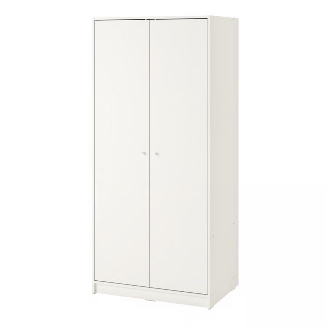 IKEA KLEPPSTAD WARDROBE CABINET 2 DOOR w/ additional shelf (Category: Shelves, Cabinets & Racks) located in Makati City. Submitted by sancaiii (Listing ID 1470948617, Image 1). Description: Ikea Kleppstad Wardrobe Cabinet 2-door w/ additional shelf - No issue, no stain, no scratches - Months old pa lang - RFS: Moving out Orig price of cabinet itself only 6k Selling for 5k only nego Pickup loc: Makati .