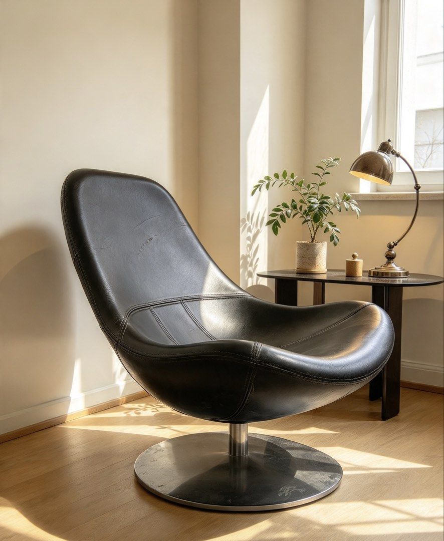 Ikea Tirup Swivel Chair (Category: Chairs) located in Daet. Submitted by cosmicshark-9105 (Listing ID 1471030389, Image 2). Description: IKEA TIRUP SWIVEL CHAIR black leather Loc: Bicol.