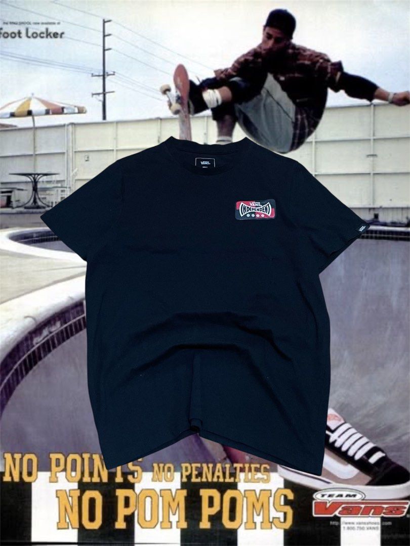 Independent x van skate tee (Category: Tshirts & Polo Shirts ) located in Manila. Submitted by trueriver.3b37bc (Listing ID 1470986951, Image 1). Description: Y2K Independent x vans skate tee •Dimes: 25x18 small on tag •Issue: 2 repaired penholes • courier: Jnt/lalamove✅ 🏷️400+sf.
