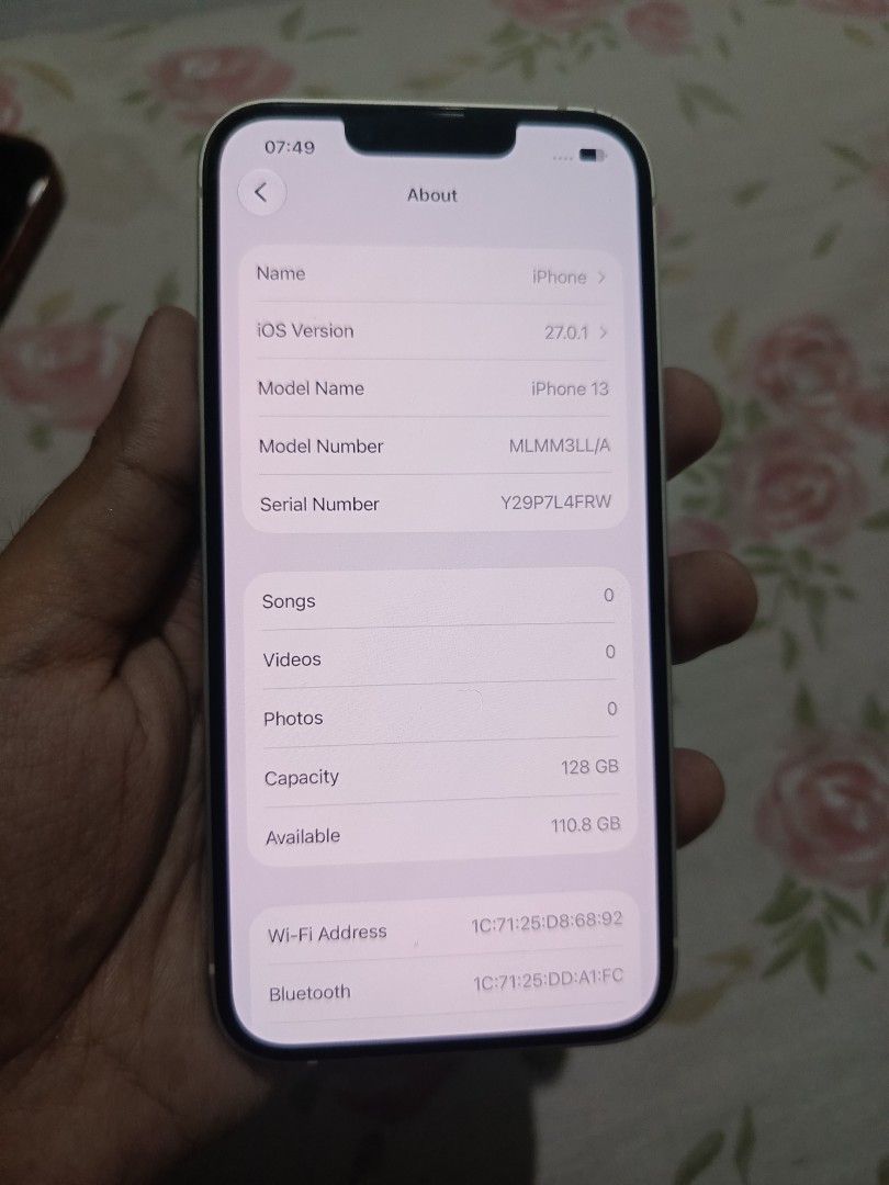 IPHONE 13 128GB FACTORY UNLOCKED (Category: iPhone 13 Series) located in San Juan City. Submitted by samdey (Listing ID 1471021423, Image 3). Description: IPHONE 13 128GB STARLIGHT WHITE SALE OR OPEN FOR SWAP PRICE: 14,800 NEGOTIABLE FACTORY UNLOCKE ANY SIM 5G DATA 90% BATTERY HEALTH NORMALPEAK TRUETONE WORKING FACE ID WORKING BOTH CAMERA MALINAW LCD/BATTERY/CAMERA STILL ORIGINAL TEST TO SAWA WITH CASE CORD NAKATEMPERED SM MANILA OR LRT 1,2 MEET 