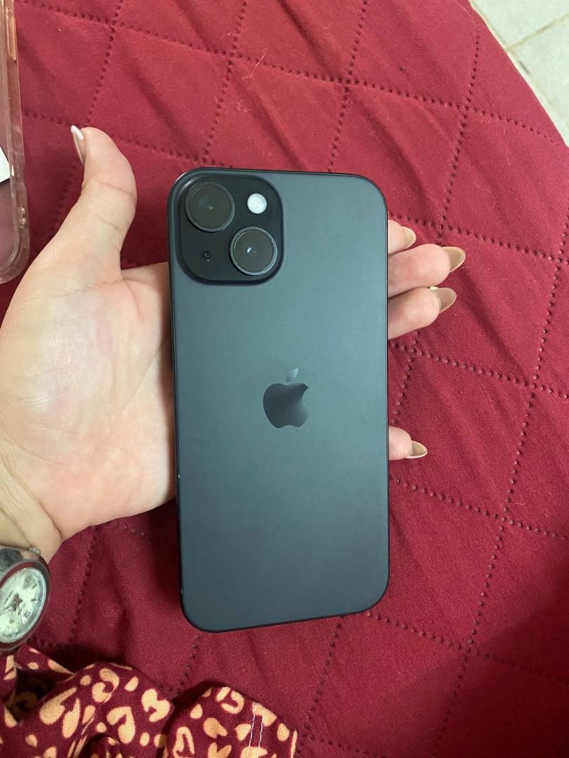 iPhone 15 128GB 3 Months Old (Category: iPhone 15 Series) located in Quezon City. Submitted by bonafidemav (Listing ID 1470954506, Image 2). Description: PASS SA LOW OFFERS FOR SALE OR SWAP + CASH SWAPPING PRICE IS HIGHER THAN SELLING PRICE - Model: iPhone 15 - Storage: 128GB - Color: Black - Age: 3 months old (Acquired July 29) - Battery Health: 99% - Condition: Like new, well-maintained, flawless screen and body - Inclusions: Unit, Box, Unused 