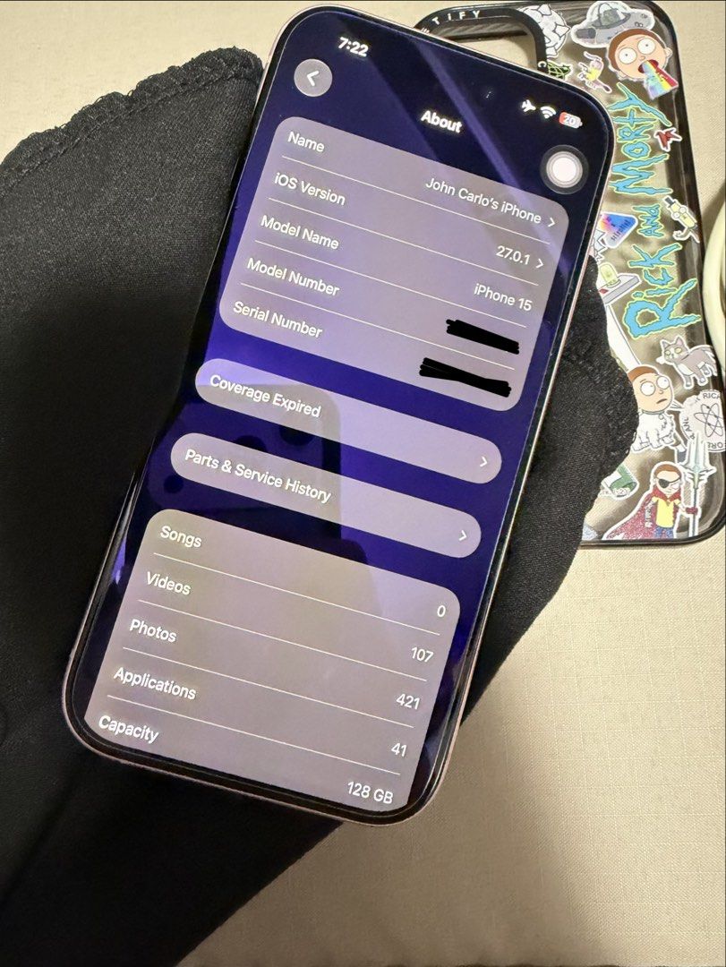 Iphone 15 (Pink) 128gb *PLS READ DESCRIPTION* (Category: iPhone 15 Series) located in Rizal. Submitted by kvgrc (Listing ID 1471045171, Image 2). Description: NO ISSUE! Small dent only (See picture w/red circle) Napa ayos na sa powermac before. All parts genuine sa powermac lang ako nag papaayos but once lang. Can also give freebie case and can sell you legit ones (brandnew) just pm for pics Rfs: Need money Near taytay (meetup) Still nego. Pm.