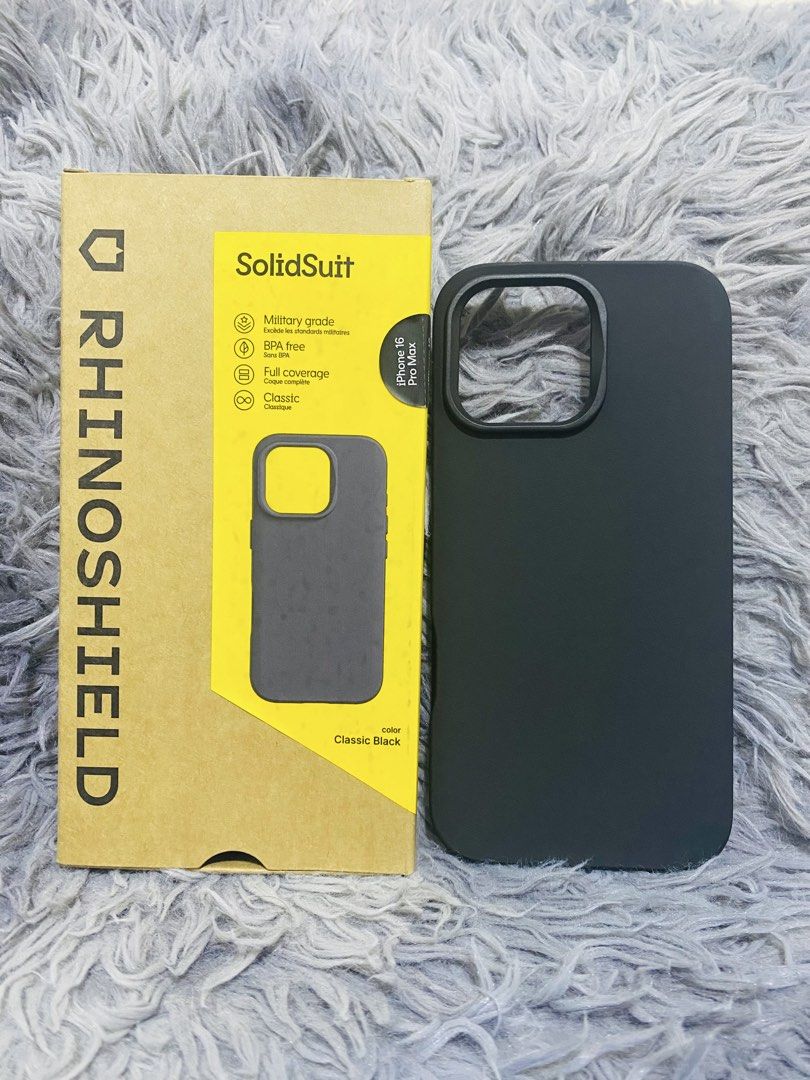 Iphone 16 Pro Max (Category: Cases & Sleeves) located in Antipolo. Submitted by 3shaqd (Listing ID 1470995623, Image 2). Description: HARD CASE Brand: Rhinoshield Color: Black Unit: Iphone 16 Pro Max Comes in original packaging 📍 Antipolo City 💰 Unionbank / GoTyme 🛵 Lalamove c/o buyer .
