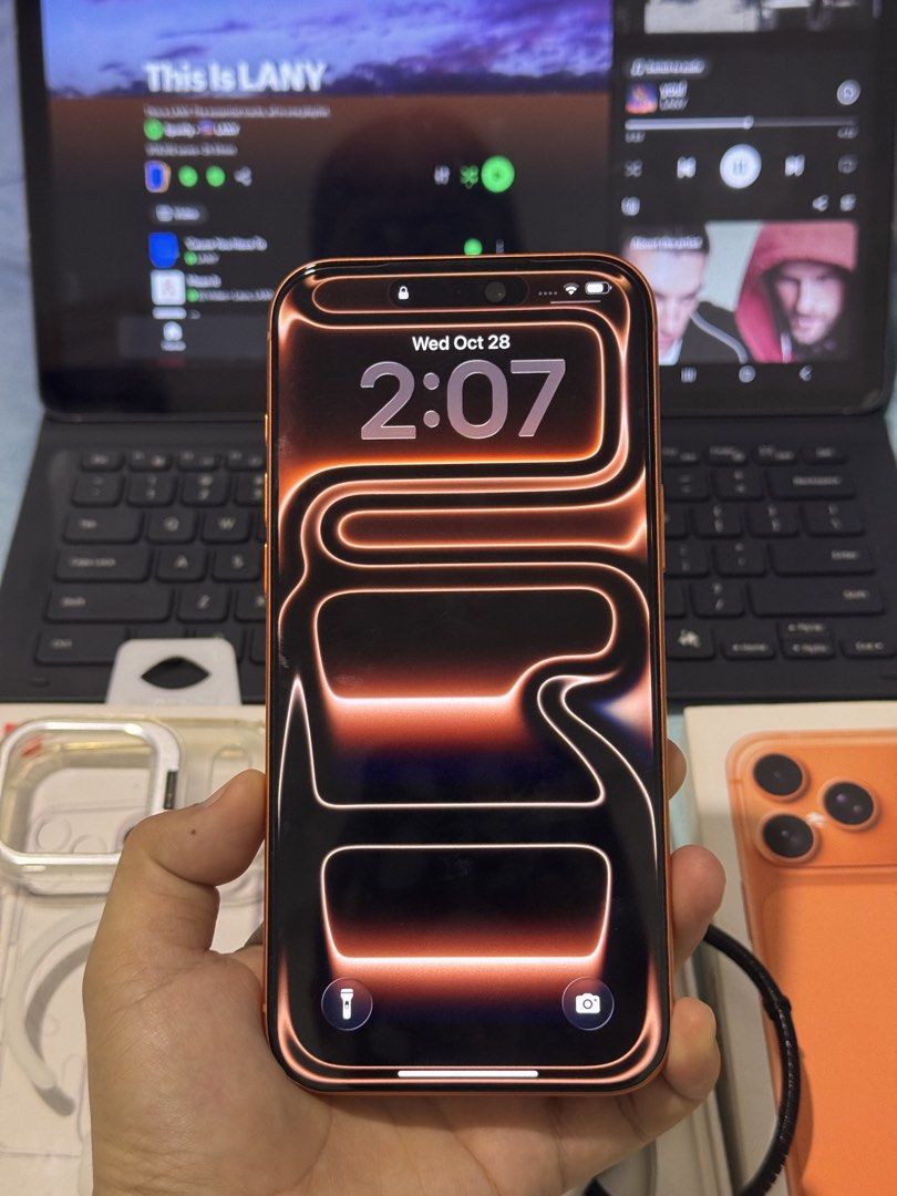 iPhone 17 Pro Max 256GB 63,000 (Category: iPhone 17 Series) located in Taguig. Submitted by mariannejulia_23 (Listing ID 1470954923, Image 3). Description: FOR SALE or SWAP - ₱63,000 iPhone 17 Pro Max 256Gb Cosmic Orange NTC Local Variant Warranty till DEC 2026. Complete package with Unit, Box, Cord, Adoptor, Case. No dents/No scratches. All good condition. No issues. 97% battery health All sim working. No sim restriction. Meet up Around Metro Ma