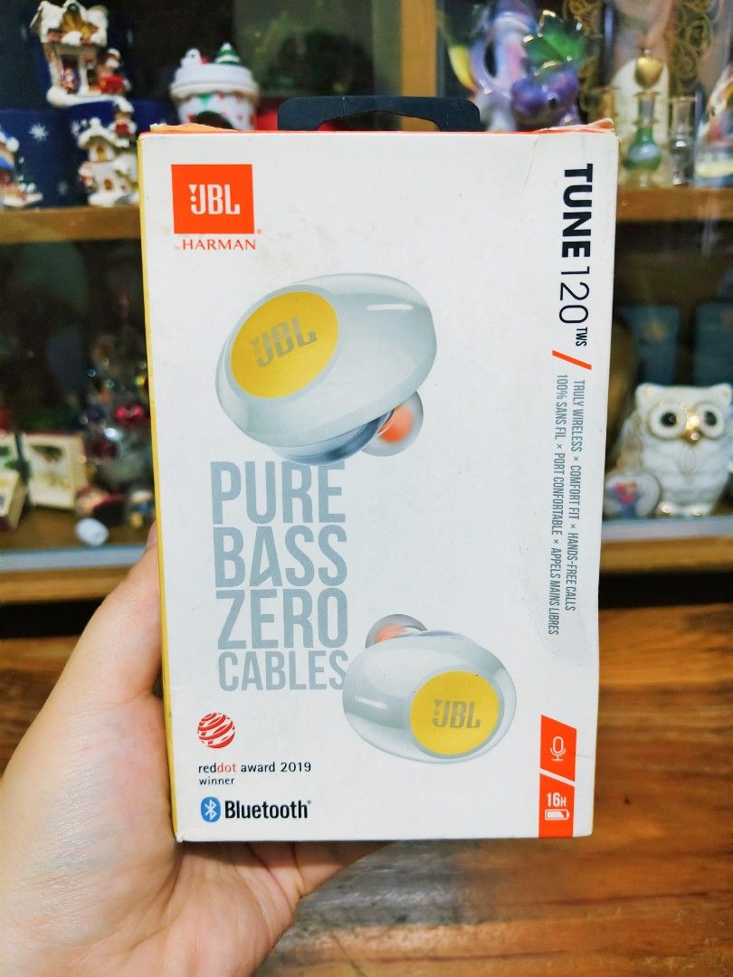 JBL Tune 120TWS True Wireless Earphone (Category: Earphones) located in Baguio. Submitted by mljhardtoy (Listing ID 1471040687, Image 1). Description: - Authentic JBL Tune 120TWS True Wireless Earphones (Yellow) - Signature JBL Pure Bass Sound with zero cables - Red Dot Award 2019 Winner - Up to 16 hours of total battery life (earphones + charging case) - Reliable Bluetooth connectivity - Includes original box, charging cable, and quick start gui