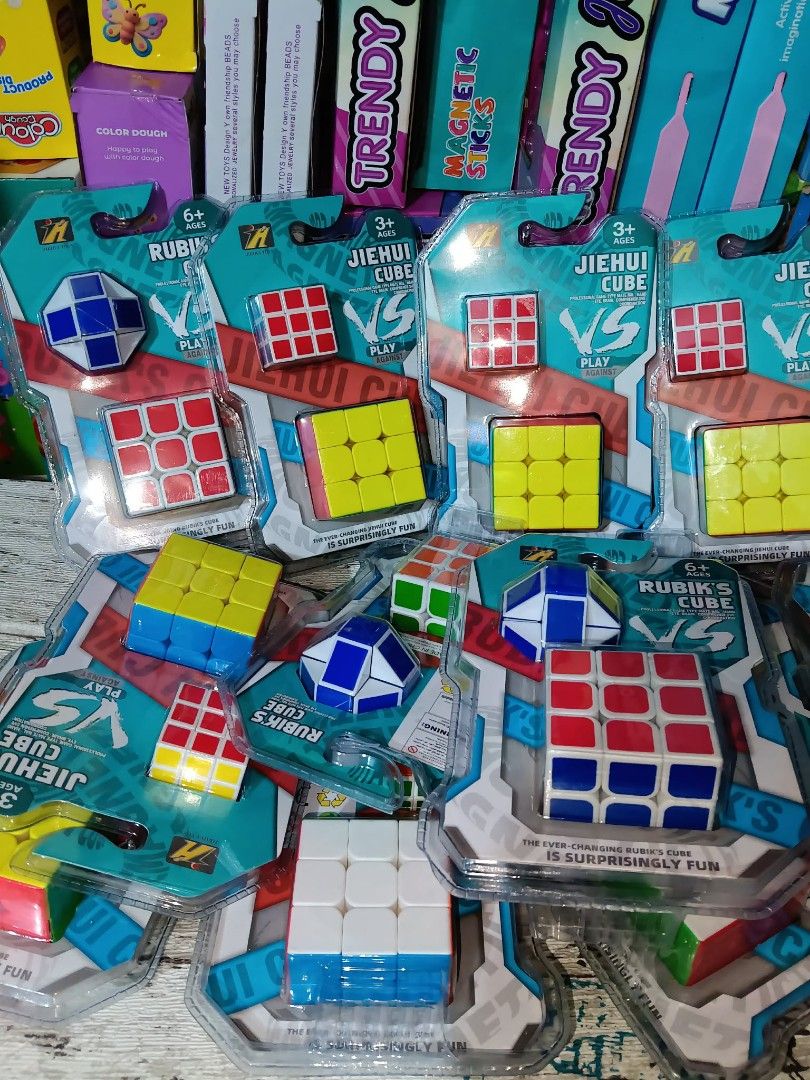 Jiehui Cube Puzzle Game Toy (Category: Board Games & Puzzles) located in Pasig City. Submitted by benildarustia18 (Listing ID 1471034590, Image 2). Description: - Brand new Jiehui Cube puzzle toy set - Includes one standard 3x3 speed cube and one mini cube - Made with durable, colorful plastic - Great brain teaser for improving hand-eye coordination and problem-solving skills - Suitable for kids aged 3 years and above - Multiple sets available in
