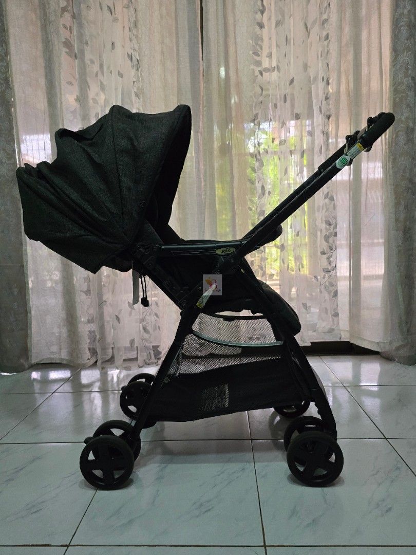 Joie SMA Baggi Lightweight Baby Stroller (Category: Strollers) located in Paranaque City. Submitted by babyandme.savers (Listing ID 1471067592, Image 3). Description: JOIE SMA BAGGI LIGHTWEIGHT LUXURY BABY STROLLER * Safe for 0 - 48 months * In excellent condition * Fully Reclineable * Reversible handle * Full canopy * High seat * Lightweight stroller * 5 - Point safety belt * Clean and Sanitized - Ready to use 📍 Location : Betterliving Parañaqu