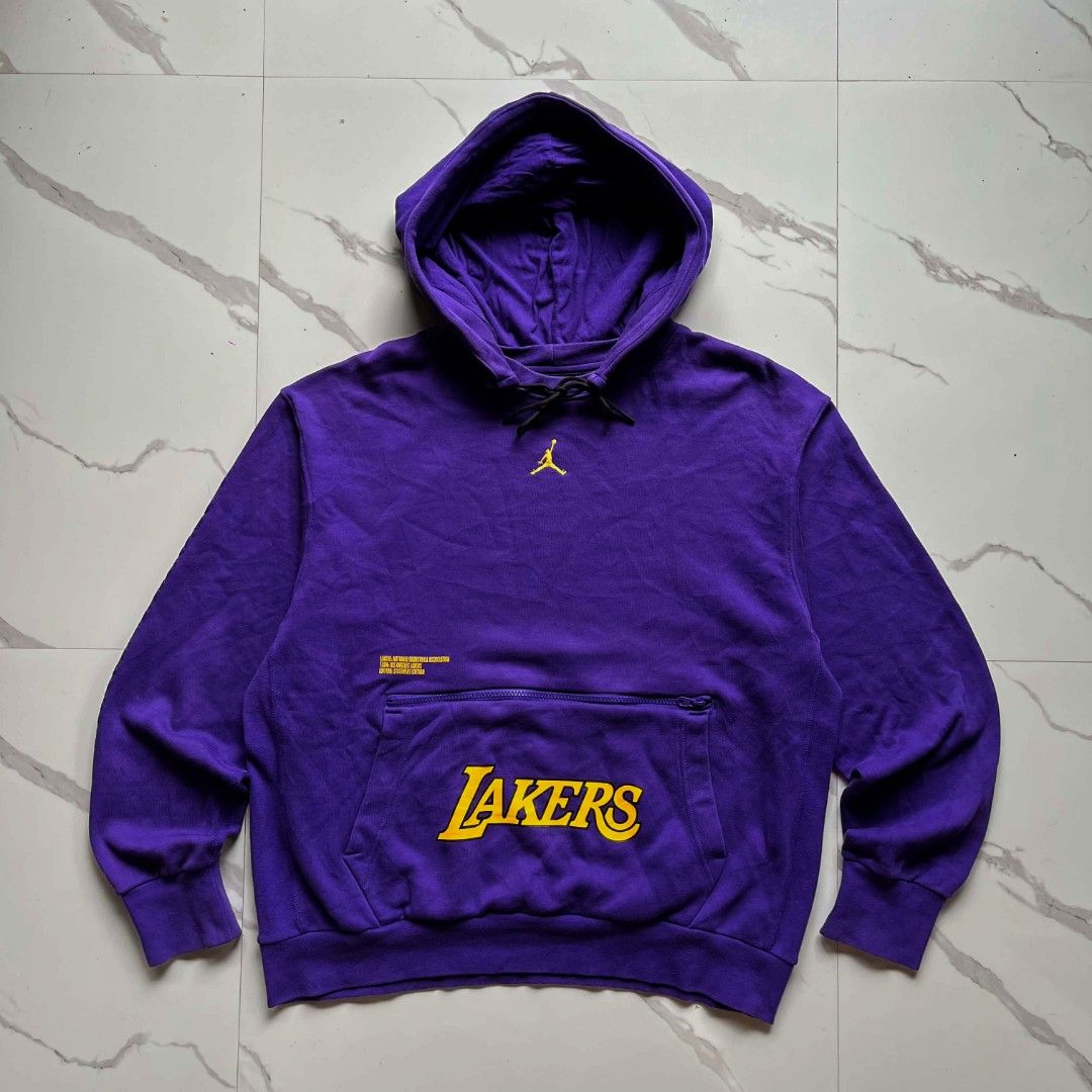 Jordan LA Lakers Statement Edition Hoodie (Category: Coats, Jackets and Outerwear) located in Lucena. Submitted by thrft-nd-sll (Listing ID 1471070845, Image 1). Description: Jordan LA Lakers Statement Edition Hoodie Size XXL On Tags Width -26 Length -27.5 Excellent Condition Need Wash .
