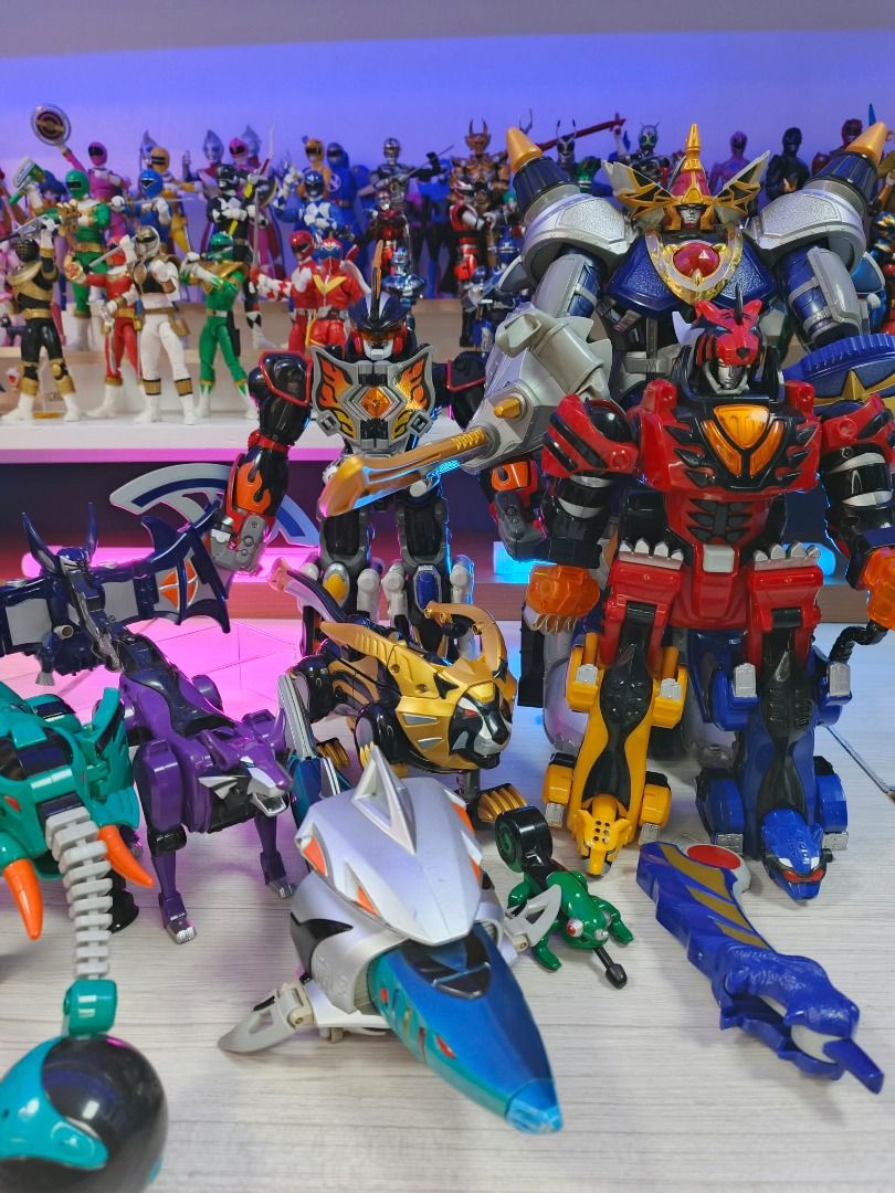 Juken Sentai Gekiranger (2007) DX Complete Set (Category: Vintage Collectibles) located in Pasig City. Submitted by tokurenjaa (Listing ID 1471066839, Image 2). Description: Juken Sentai Gekiranger (2007) DX Complete Set - DX GekiTouja (with tails) - DX GekiFire (missing chest accessories) - DX SaidaiOh (complete accesories, not working electronics) - DX GekiElephant, GekiShark, GekiWolf - DX RinLion & RinChameleon Set MOP: Gcash/Bank Transfer MO