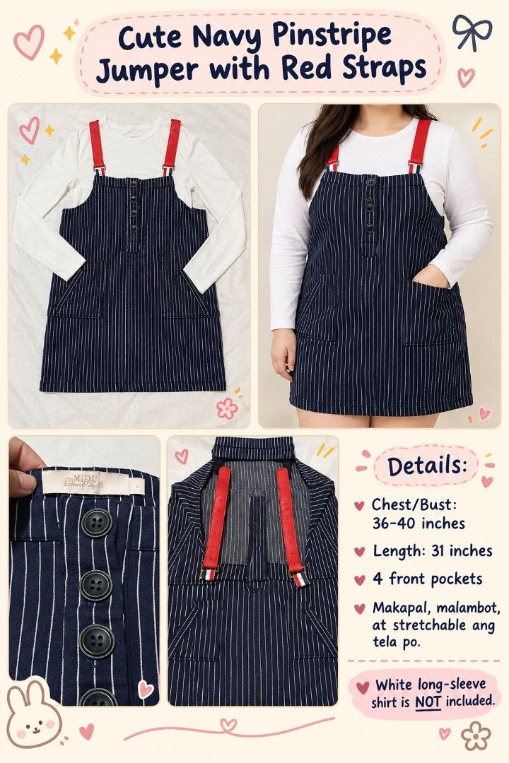 Jumper with Red Straps (Category: Looking For) located in Taguig. Submitted by miss_rein (Listing ID 1470940548, Image 1). Description: White longsleeves is NOT included. Jumper lang po..