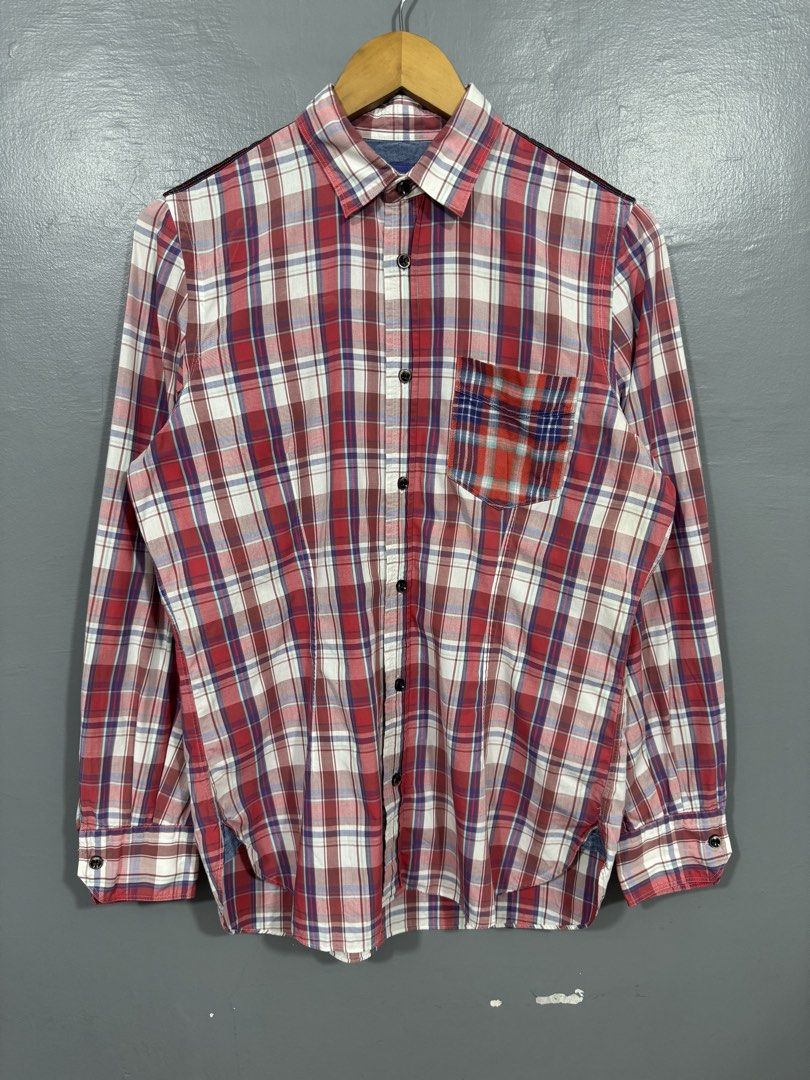 Junya Watanabe Comme Des Garcons Man - Paisley Check (Category: Tshirts & Polo Shirts ) located in Manila. Submitted by sophisticatedgoons (Listing ID 1471044121, Image 2). Description: Junya Watanabe Comme Des Garcons Man Paisley Patchwork Check Long Sleeve Size: Small Dimes: 20 width x 27-29 length (front&back) In good condition Faded tag and washcare but still identified as authentic Junya Watanabe CDG Man Check pics for details.