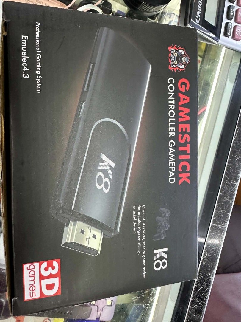 K8 64G Game Stick Controller Gamepad TV Game Box (Category: Controllers) located in Manila. Submitted by ericklee23 (Listing ID 1471017935, Image 2). Description: - Brand new, unopened K8 64GB Game Stick TV Box - Powered by Emuelec 4.3 professional gaming system and high-performance game chip - Supports 3D games with a handy search function - Plug and play straight into your TV via HDMI - Includes 2.4G wireless controllers with dual rocker contro