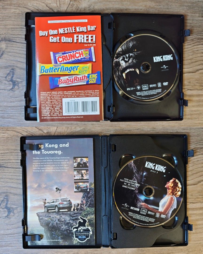 King Kong 2-Disc Special Edition DVD (Category: CDs & DVDs) located in Cabuyao City. Submitted by stchristian (Listing ID 1471115612, Image 2). Description: - 2-Disc Special Edition DVD set featuring the main movie and bonus features - Complete with original inserts and promotional coupons.
