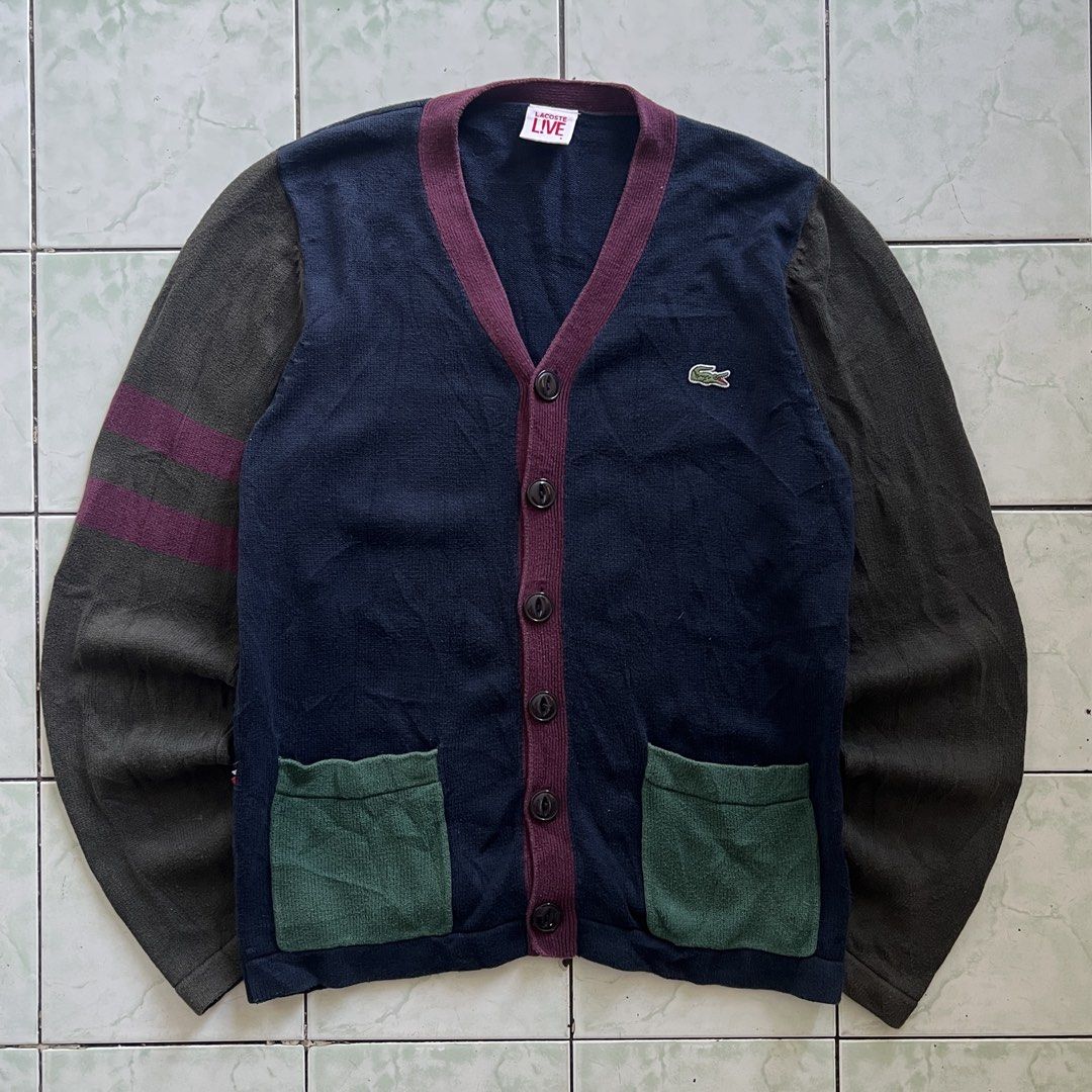 Lacoste Live Knit Cardigan (Category: Coats, Jackets and Outerwear) located in Imus. Submitted by cedrickger51562 (Listing ID 1470993695, Image 1). Description: LACOSTE LIVE KNIT CARDIGAN Size: 5 on tag Dimes: width 20” / length 26” Excellent Condition Color rate : 9.5 Issue : - .