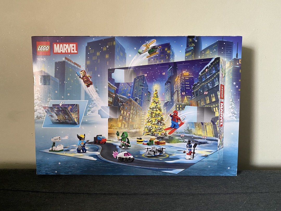 LEGO Marvel Advent Calendar 76340 (Category: Lego & Building Sets) located in Pasig City. Submitted by am_supply (Listing ID 1470962607, Image 2). Description: - Brand new, unopened LEGO Marvel Advent Calendar (Set 76340) - Contains 317 pieces across 24 daily build compartments - Features iconic Marvel minifigures (Wolverine, Spider-Man, Doctor Doom) in festive holiday outfits - Fun and engaging holiday activity for collectors and fans of all age
