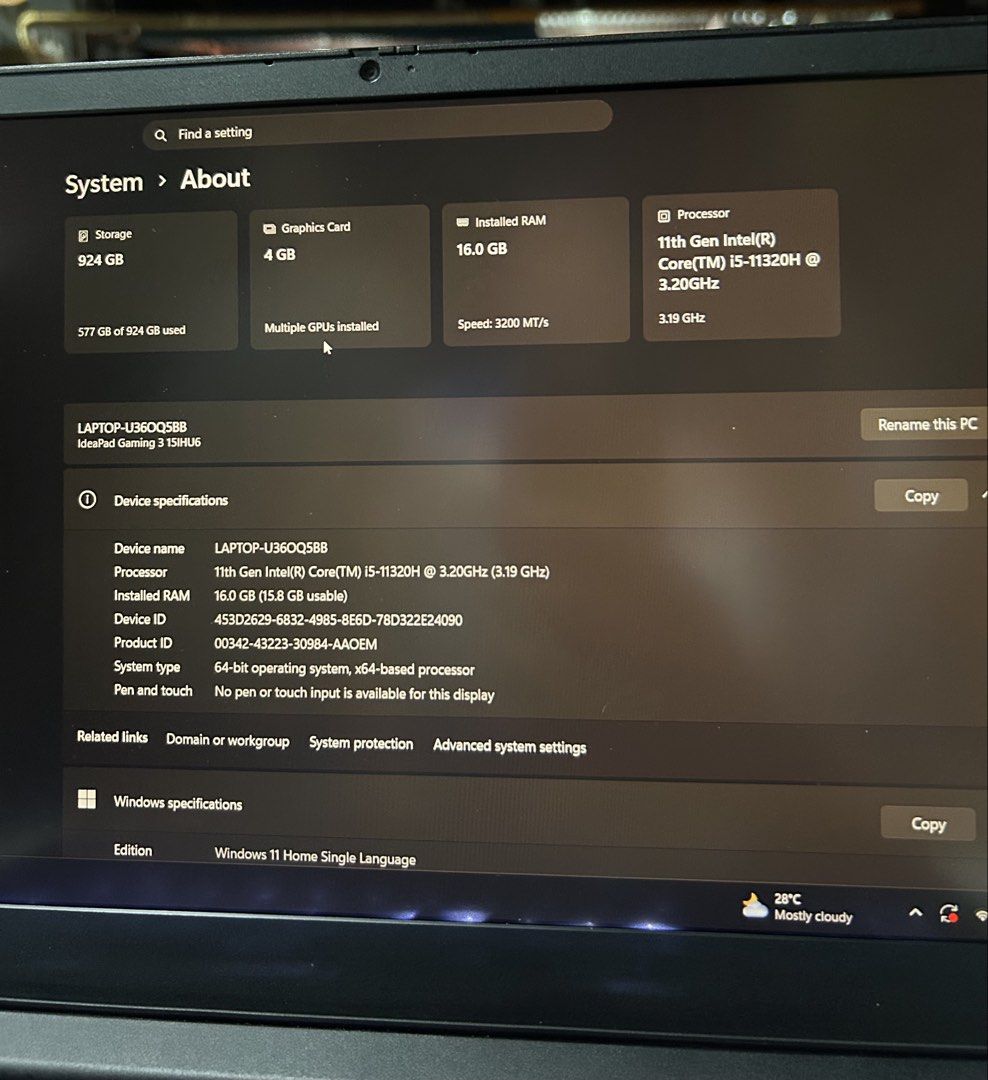 Lenovo IdeaPad Gaming 3 15IHU6 (Category: Other Mobile & Gadget Accessories) located in Cebu City. Submitted by cyrilk1cks (Listing ID 1471059404, Image 3). Description: Free laptop bag Mouse / Keyboard wireless Cooling fan pad 55K PRICE SA MALL.
