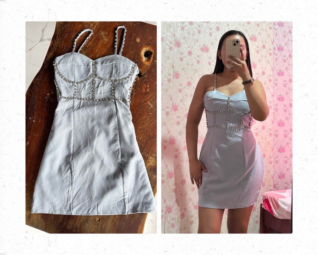Light Blue Mini Dress (Category: Dresses) located in Batangas. Submitted by chezkagrace_.428 (Listing ID 1471073819, Image 1). Description: Size S-M .
