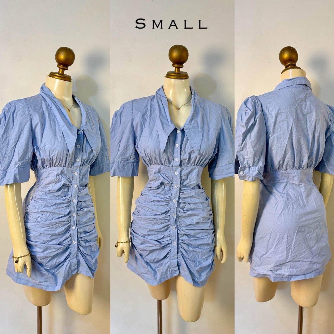 Light Blue Puff Sleeves Dress (Category: Dresses) located in Batangas. Submitted by chezkagrace_.428 (Listing ID 1471076046, Image 1). Description: Size XS-S.