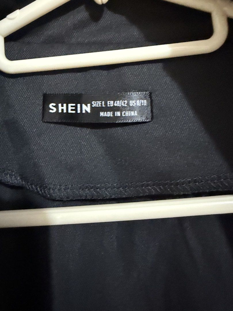 Light weight coat (Category: Coats, Jackets and Outerwear) located in Plaridel. Submitted by thriftingmama (Listing ID 1470971872, Image 3). Description: Shein brand light weight coat. Large on tag. Working buttons, comes with belt. .
