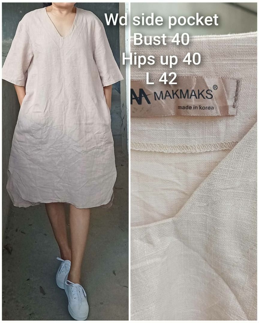 Linen summer dress (Category: Dresses) located in Davao. Submitted by irisrazona16792 (Listing ID 1471031111, Image 1). Description: Wd side pocket Bust 40 Hips up 40 L 42 mall quality.
