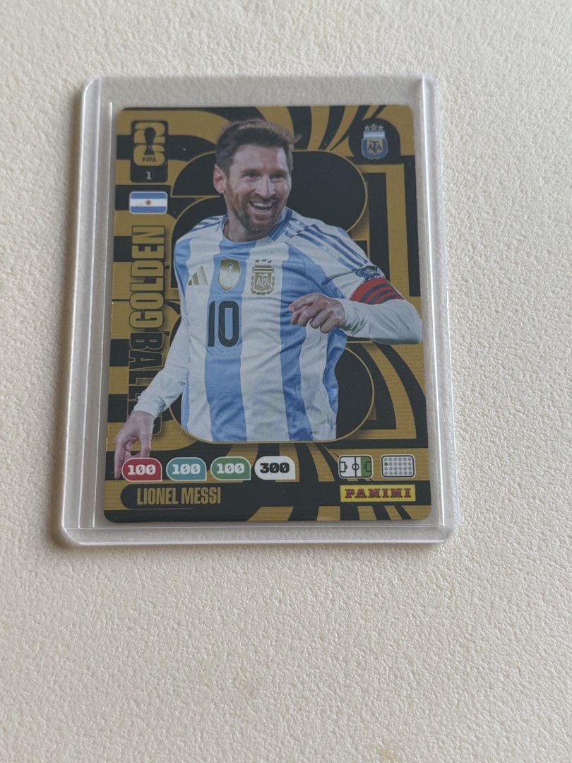 Lionel Messi (Category: Raw Singles) located in Paranaque City. Submitted by safehands1 (Listing ID 1470970146, Image 3). Description: Messi topps black - 1k Messi topps new york - 1k Messi golden baller - 1.5k Messi topps landscape - 1k Messi topps chrome psg - 1k Lot 5k only All with top loader and all mint condition.