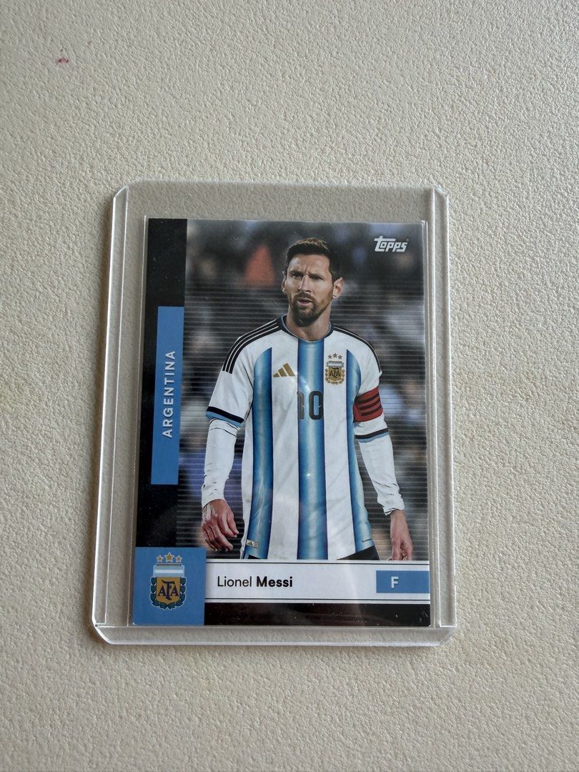 Lionel Messi (Category: Raw Singles) located in Paranaque City. Submitted by safehands1 (Listing ID 1470970146, Image 1). Description: Messi topps black - 1k Messi topps new york - 1k Messi golden baller - 1.5k Messi topps landscape - 1k Messi topps chrome psg - 1k Lot 5k only All with top loader and all mint condition.