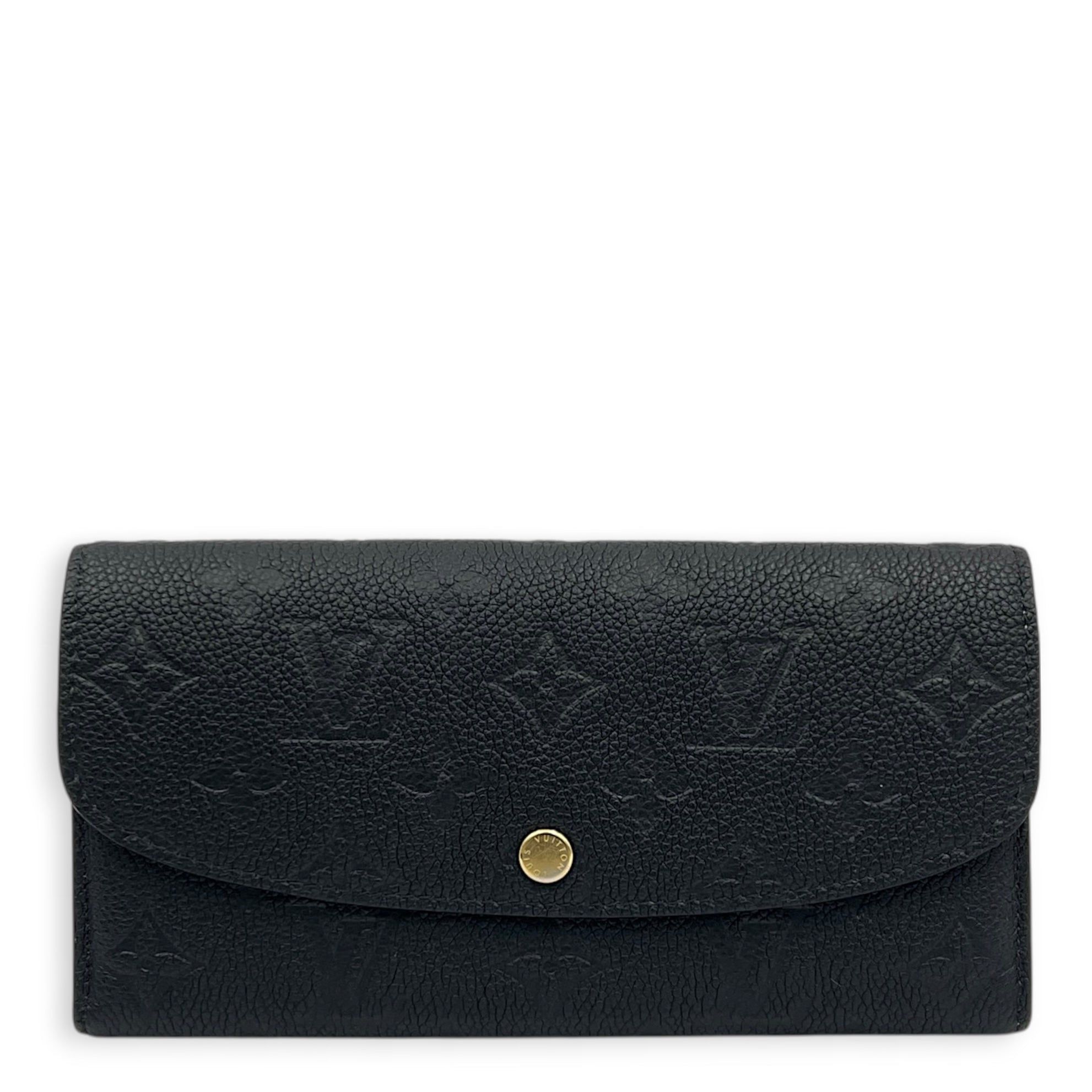 Louis Vuitton Emilie Wallet Long Black in Monogram Empreinte Leather ...