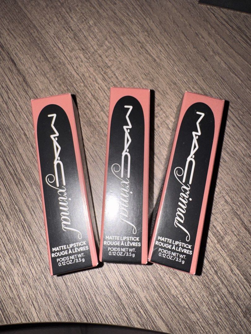 MAC Maximal Matte Lipstick 666 Sweet Deal (Category: Makeup) located in Manila. Submitted by cheesetinefinds (Listing ID 1471060953, Image 1). Description: 1000 Each - Brand: MAC Cosmetics - Product: Maximal Matte Lipstick - Shade: 666 Sweet Deal (everyday pinkish red nude) - Size: Net weight 0.12 oz / 3.5g per tube - Condition: Brand new, unopened in original packaging - Availability: Selling 3 identical tubes total .