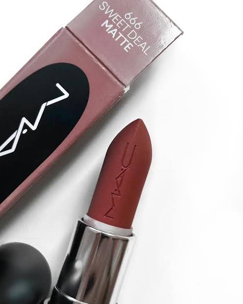 MAC Maximal Matte Lipstick 666 Sweet Deal (Category: Makeup) located in Manila. Submitted by cheesetinefinds (Listing ID 1471060953, Image 3). Description: 1000 Each - Brand: MAC Cosmetics - Product: Maximal Matte Lipstick - Shade: 666 Sweet Deal (everyday pinkish red nude) - Size: Net weight 0.12 oz / 3.5g per tube - Condition: Brand new, unopened in original packaging - Availability: Selling 3 identical tubes total .