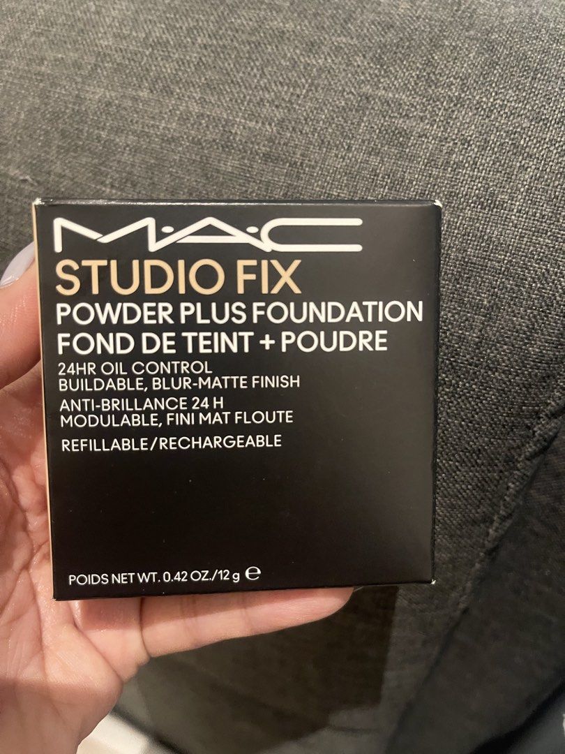 MAC Studio Fix Powder Plus Foundation NC13 (Category: Makeup) located in Paranaque City. Submitted by claire.bam (Listing ID 1471116659, Image 1). Description: MAC Studio Fix Powder Plus Foundation in shade NC13. 12g size, 0.42 oz. Includes the original black compact with mirror and outer cardboard box. Unused item, powder surface is completely smooth and untouched. Great everyday face powder with a matte finish and oil control formula..