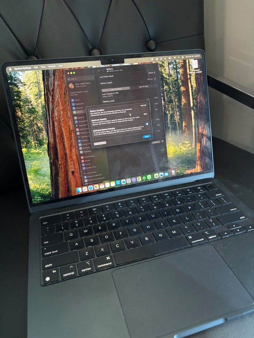 Macbook Air M2 16GB with box (Category: Laptops & Notebooks) located in Manila. Submitted by iam_elly6 (Listing ID 1471058594, Image 2). Description: FOR SALE‼️ MacBook Air M2 | Midnight | 16/256GB • Cycle Count: 131 • 98% BH • Condition: Normal •Complete inclusions with box and charger Meet up: Market-market/Pembo, Taguig City.