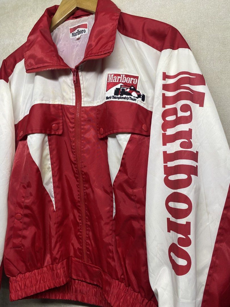 Marlboro - Vintage Marlboro Jacket (Category: Coats, Jackets and Outerwear) located in Valenzuela. Submitted by rektasource.ph (Listing ID 1471051835, Image 2). Description: Marlboro - Vintage Marlboro Jacket Has fade on back letters Overall good condition Length: 25 Armpit to armpit: 24.