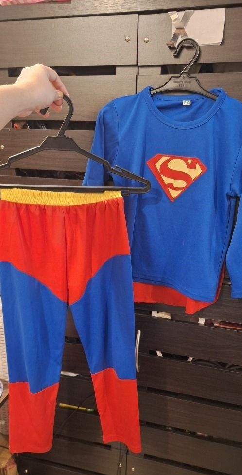 MARVEL Superman Costume (Category: Babies & Kids Fashion) located in General Trias. Submitted by aeunice (Listing ID 1471093323, Image 3). Description: Justice League - Superman In Good Condition. Complete with a vibrant suit and iconic cape, this outfit is perfect for dress-up, parties or imaginative play. Made from comfortable, breathable fabric, it allows freedom of movement while bringing the classic superhero look to life. Meet up / Shipping