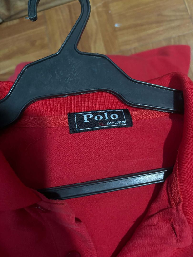 men's red polo shirt (pre loved) (Category: Tshirts & Polo Shirts ) located in Binangonan. Submitted by rheibns (Listing ID 1471024464, Image 2). Description: item: red polo shirt brand: polo size: xl on tag condition: good, been used but no flaws upon checking location: binangonan, rizal mode of payment: gcash, payment first mode of delivery: j&t, sf paid by buyer shipping during weekdays only active hours: 10am-8pm if you have other questions, 