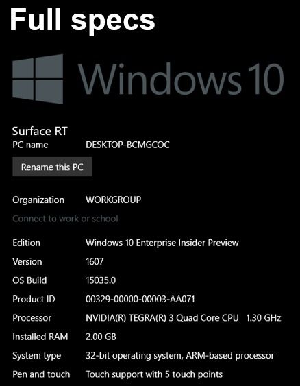 Microsoft Surface RT > NVIDIA Tegra 3, 2gb ram, SSD 32GB & 80GB external drive, Plug & play (Category: Laptops & Notebooks) located in Bacoor. Submitted by junzulueta (Listing ID 1471018256, Image 2). Description: PRICE: P1,700.00 LOCATION: Salinas I, Bacoor SPECS; - NVIDIA Tegra 3 1.30GHz - 2GB DDR3 RAM - Internal drive > eMMC SSD 32GB - 10.6-inch touch screen HD display - All ports working - Windows 10 Enterprise - MS Office 2013 installed INCL