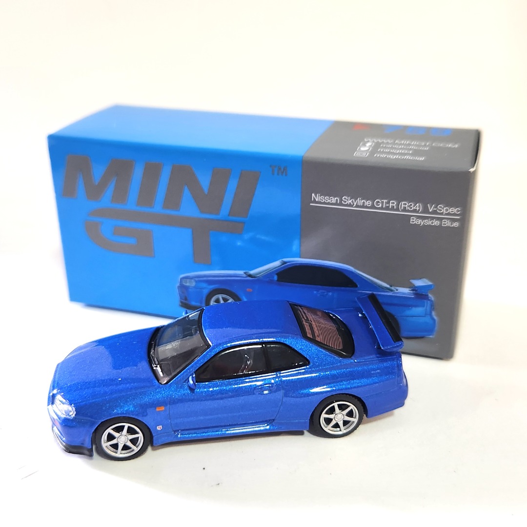 Mini GT Nissan Skyline GT-R (R34) V-Spec Bayside Blue, Toys ...