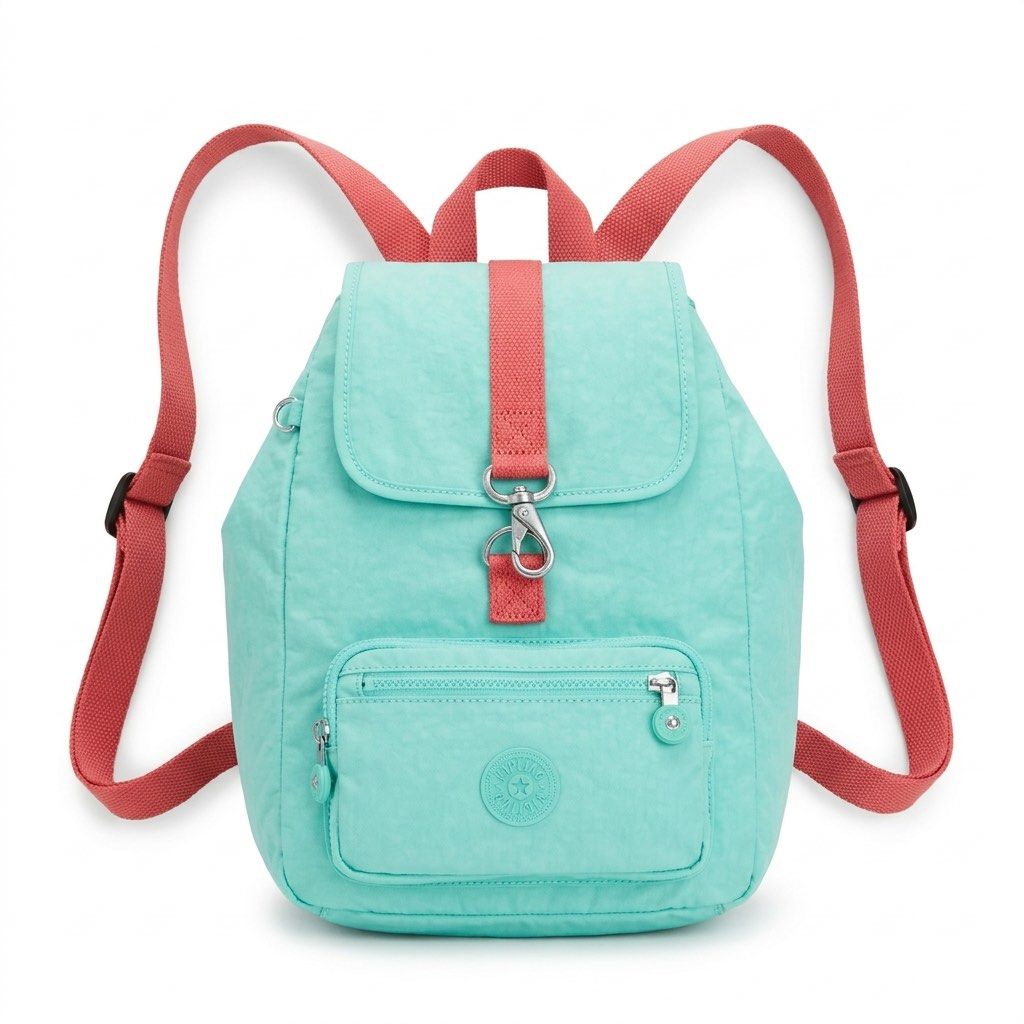 Mint-green and Pink Kipling Premium Nylon Backpack (Category: Backpacks) located in Mangaldan. Submitted by janzyvi (Listing ID 1471115924, Image 1). Description: .