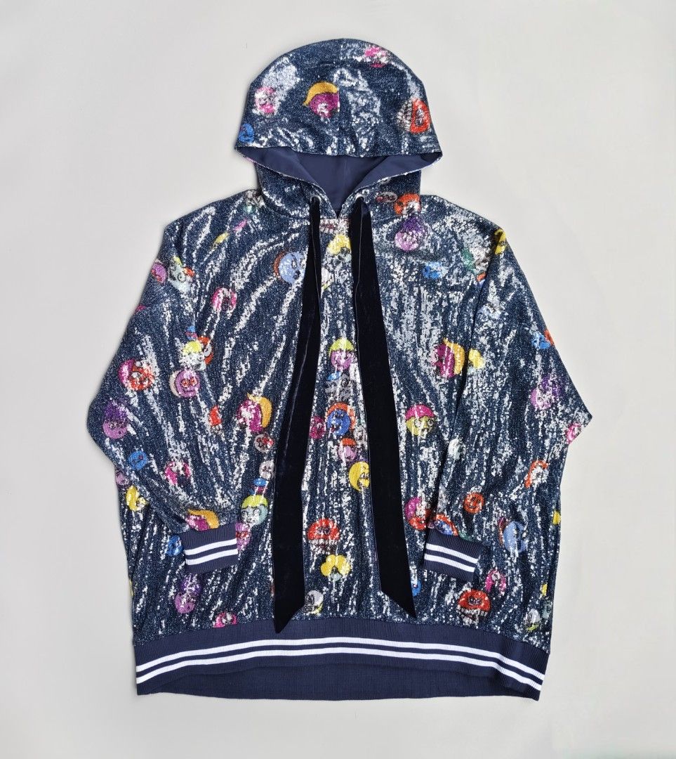 Mira Mikati sequin oversized (38 on tag) auth. (Category: Coats, Jackets and Outerwear) located in Baguio. Submitted by archival_thrifted.ph. (Listing ID 1471016237, Image 1). Description: FOR SALE‼️ .MIRA MIKATI OVERSIZED SEQUIN HOODIE JACKET (UNISEX) .💯 AUTHENTIC . EXCELLENT CONDITION .SIZE 38 ON TAG .PHP 2580 PLUS SF .❌❌ COP/COD .MOP GCASH .COURIER J&T .BAGUIO AREA .DM FOR SURE BUYER TY.