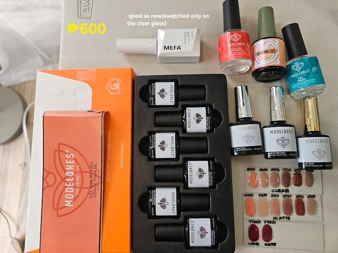 Modelones Gel Nail Polish Set (Category: Hands & Nails) located in Quezon City. Submitted by bieannes (Listing ID 1471028126, Image 1). Description: Take all for 600 Deliver via lalamove or grab within metro manila or nearby areas only Loc. Novaliches, Quezon City.