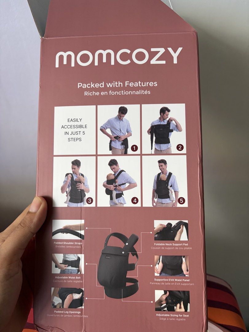 Momocozy Baby Carrier (Category: Carriers & Slings) located in Manila. Submitted by mystic.tinnn (Listing ID 1471112301, Image 3). Description: Brandnew Used once then binalik narin sa box Bought for 2,700 .