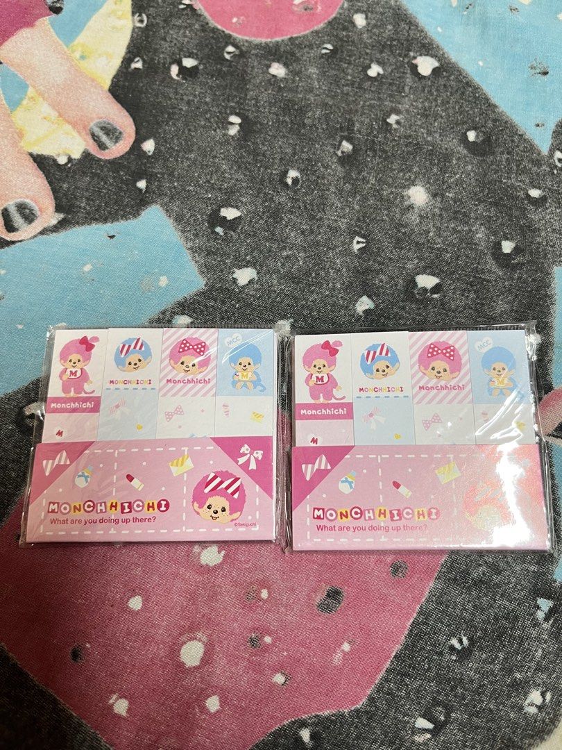 Monchhichi Sticky Sticky Note Tab 1 Pack (Category: Stationery & School Supplies) located in Manila. Submitted by leiluvsu (Listing ID 1471085718, Image 1). Description: - Item: Monchhichi Sticky Note Tab - 80 for 1 pack - Designs: 4 different cute character illustrations per pack - Perfect for: Journaling, planners, and quick reminders - Condition: Brand new in original packaging - 2 stocks avail.