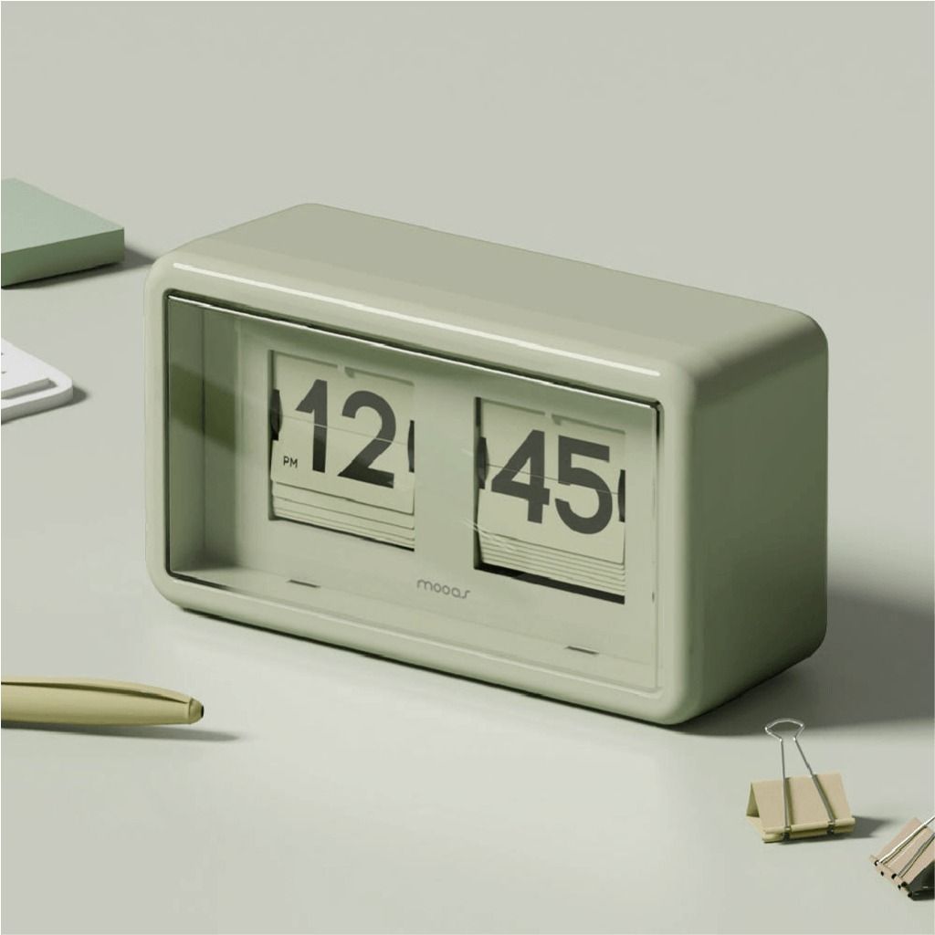 Mooas Neutro Flip Clock | Analog Flip Sound, High Visibility Desk ...
