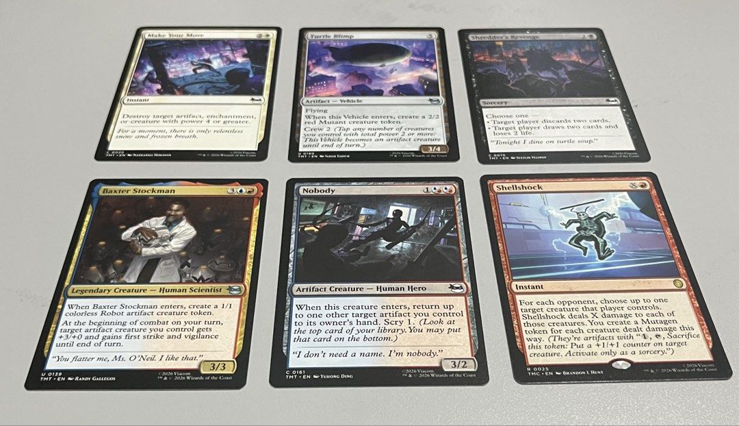MTG ASSORTED “TMNT” (Shredder, Baxter, Turtle, etc.) rare, uncommon , common (Category: Raw Singles) located in Quezon City. Submitted by pwrproductions (Listing ID 1470933742, Image 2). Description: ₱35 each, authentic mtg cards..
