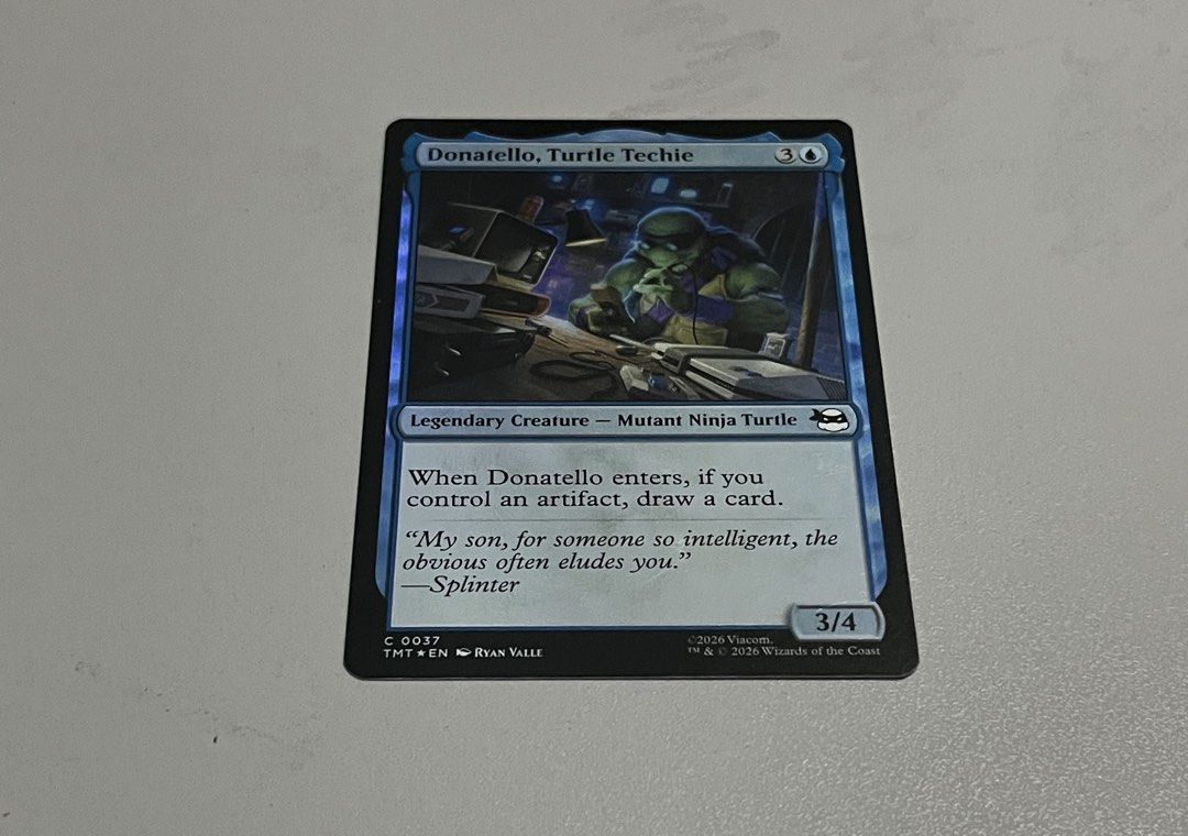 MTG TMNT “Donatello Turtle Techie Foil” (Category: Raw Singles) located in Quezon City. Submitted by pwrproductions (Listing ID 1470934429, Image 2). Description: Authentic mtg card.