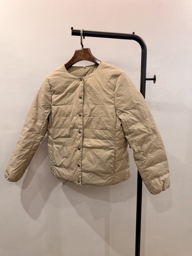 MUJI WOMENS LIGHTWEIGHT DOWN POCKETABLE COLLARLESS JACKET (Category: Coats, Jackets and Outerwear) located in Dagupan City. Submitted by size.spectrum (Listing ID 1471015054, Image 3). Description: SIZE SMALL LIKE NEW SEE PICS FOR DETAILS AND MEASUREMENTS.