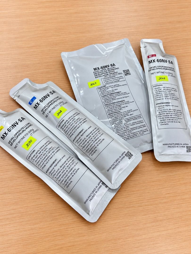 MX-60NV-BA / MX-60NV-SA Developer Powder (200g) - for SHARP MX4071 (CYMK) (Category: Printers, Scanners & Copiers) located in Quezon City. Submitted by copieronlineinc (Listing ID 1470994683, Image 2). Description: 🖨️ SHARP DEVELOPER – MX-60NV-BA / MX-60NV-SA ✨ Maintain consistent print quality with replacement developer for compatible Sharp color copiers! Developer helps carry toner to the imaging drum, supporting clear image formation and reli