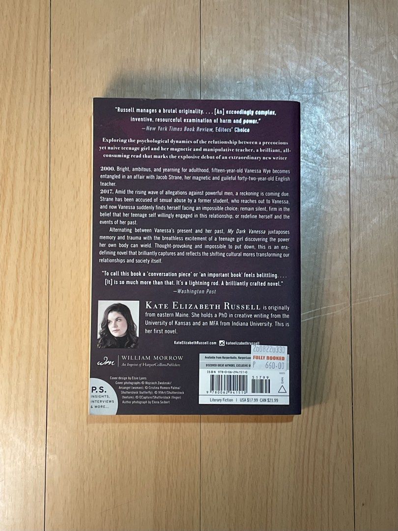 My Dark Vanessa (Category: Storybooks) located in Calamba. Submitted by pearlsanddaisies (Listing ID 1471073196, Image 2). Description: - bought from Fully Booked for 660 pesos - no annotations - no dents and creases More photos can be sent upon inquiry!💗.