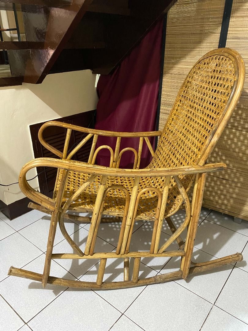 Native Rattan Rocking Chair (Category: Chairs) located in Quezon City. Submitted by nina.preloved2 (Listing ID 1470972053, Image 3). Description: 🌟 Made from natural rattan material 🌟 Can be used indoors or outdoors RFS: decluttering For more info, please feel free to message the seller! We'll be happy to answer your questions :) .
